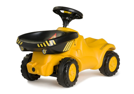 Rolly Minitrac Dumper rear view with lifted bucket and caution decal – Ireland