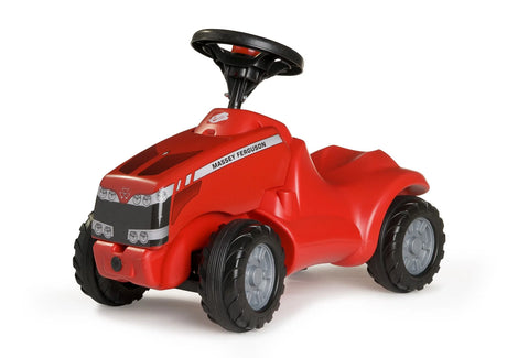 Rolly Minitrac Massey Ferguson ride-on tractor front view with steering wheel and tyres – Ireland