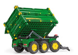 Rear view of the Rolly Multi Trailer John Deere showing the removable panels and three axle layout.