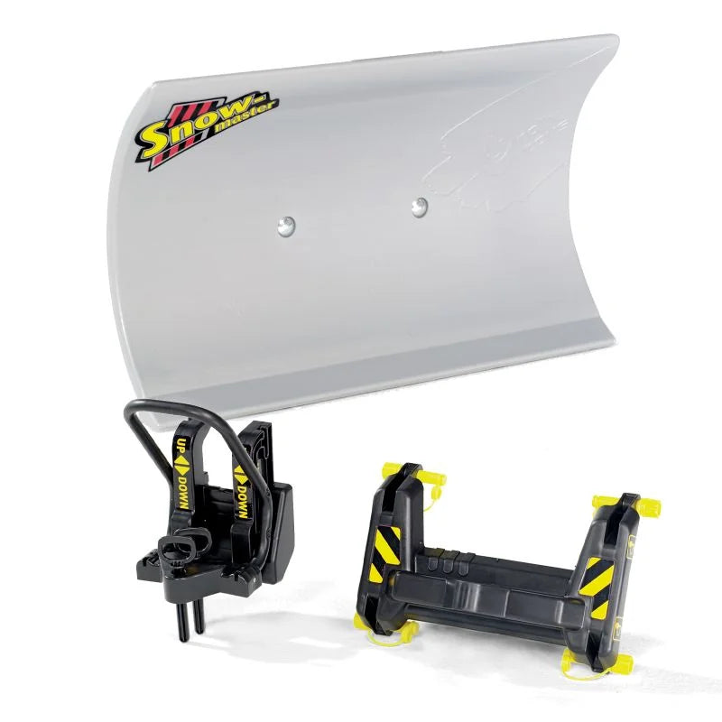 Rolly Snowmaster front mounted snow plow attachment displayed on a white background