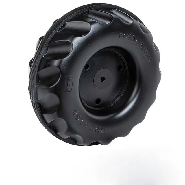 Black Rolly X Trac replacement rear wheel with deep tread pattern shown on a white background