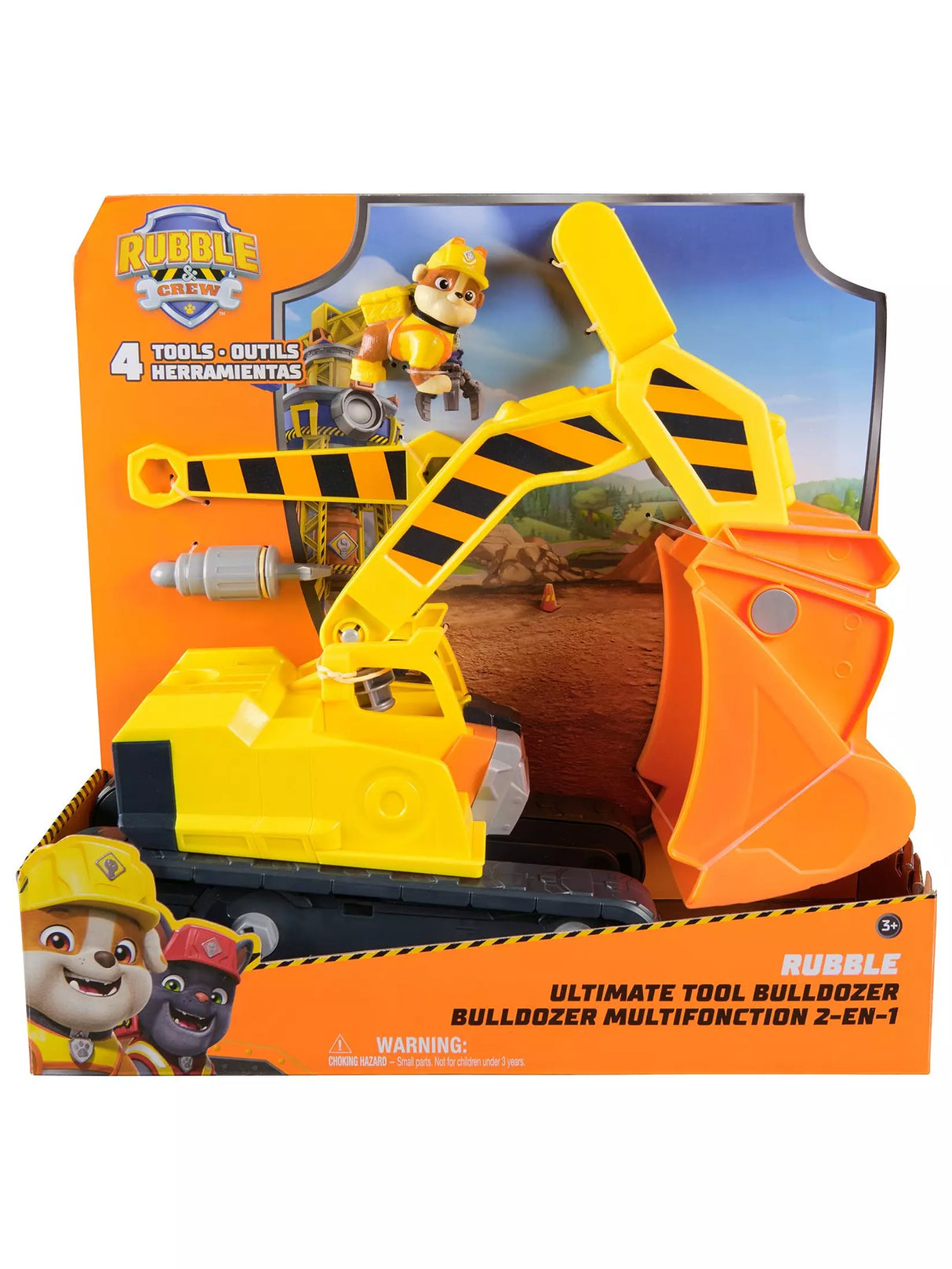 Rubble & Crew Rubble’s Deluxe Tools Vehicle shown in front box packaging