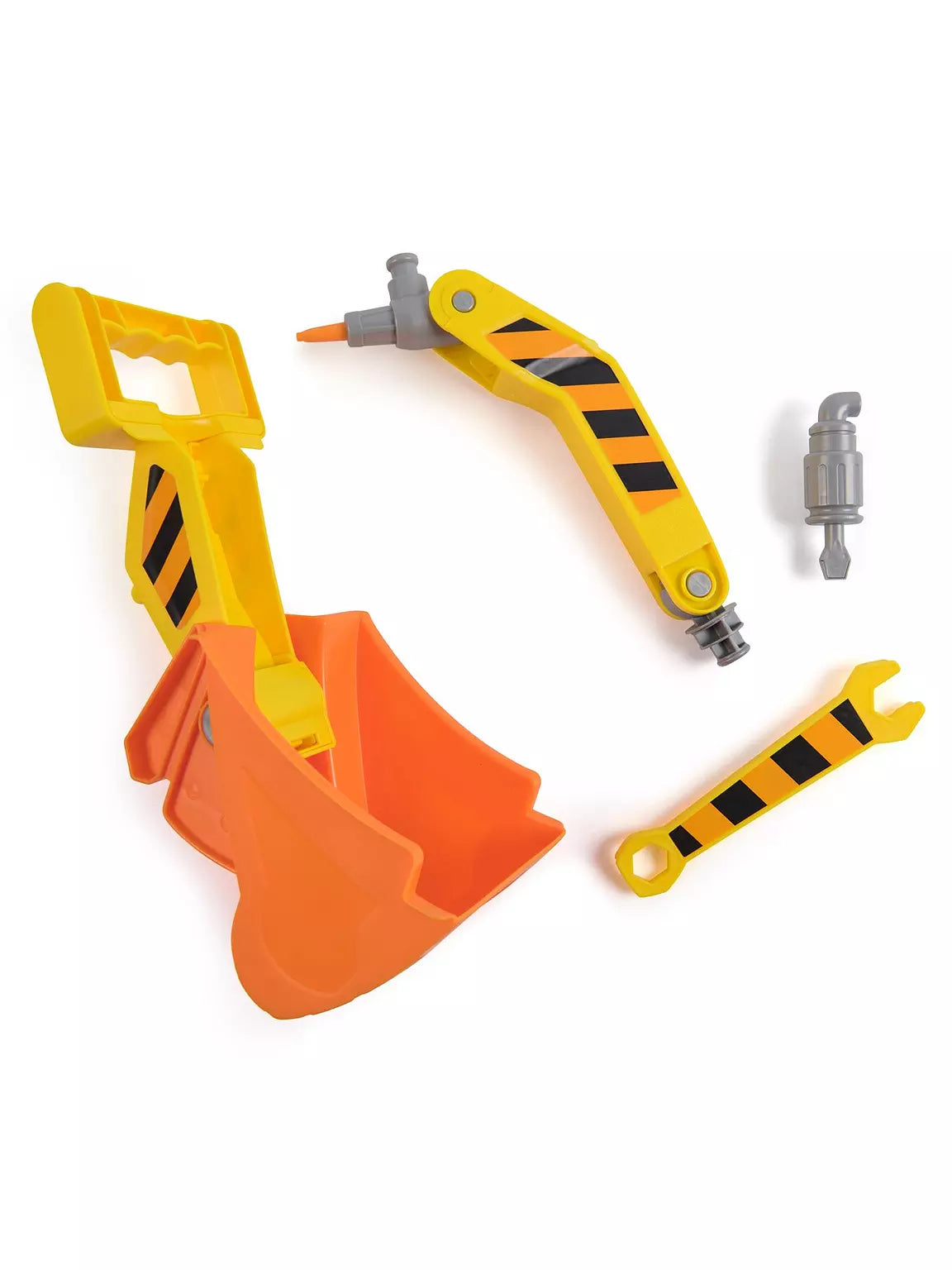 Rubble & Crew Rubble’s Deluxe Tools Vehicle detachable scoop and tools laid out