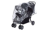 Safety 1st Teamy black tandem stroller with clear raincover fitted