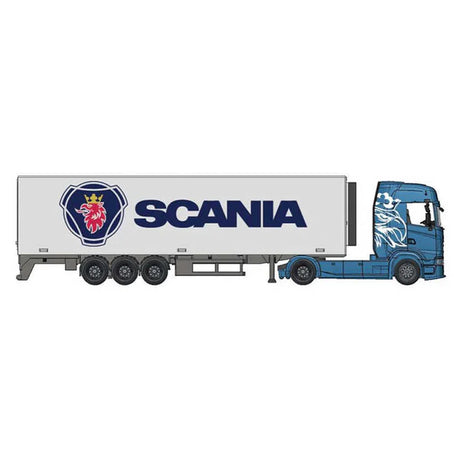 Side profile of Scania S730 Street Fire Hauler 1:43 truck and trailer in Ireland