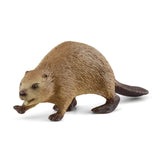 Schleich Beaver figure with textured brown fur, dark feet, a long flat tail and two visible front teeth