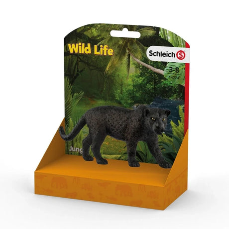 Schleich Black Panther figure in Wild Life display packaging with jungle artwork