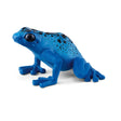 Schleich Blue Poison Dart Frog figure with a bright blue body, black markings and large black eyes.