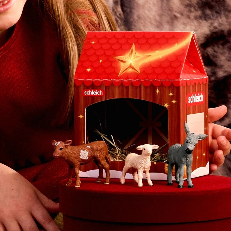 Schleich Christmas Nativity Scene 42822 with calf, lamb and donkey foal