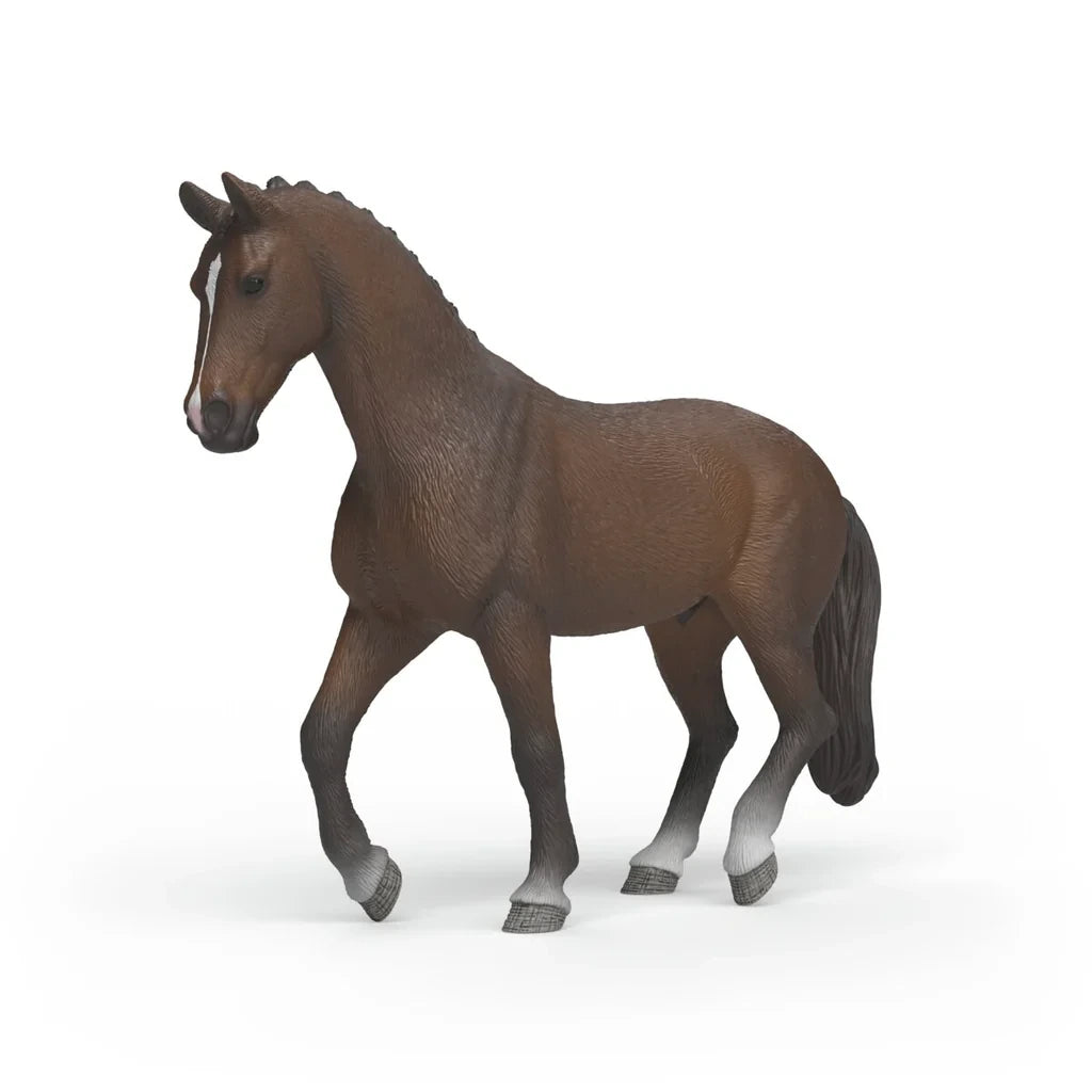 Schleich Dutch Warmblood Gelding figure with brown coat and braided mane