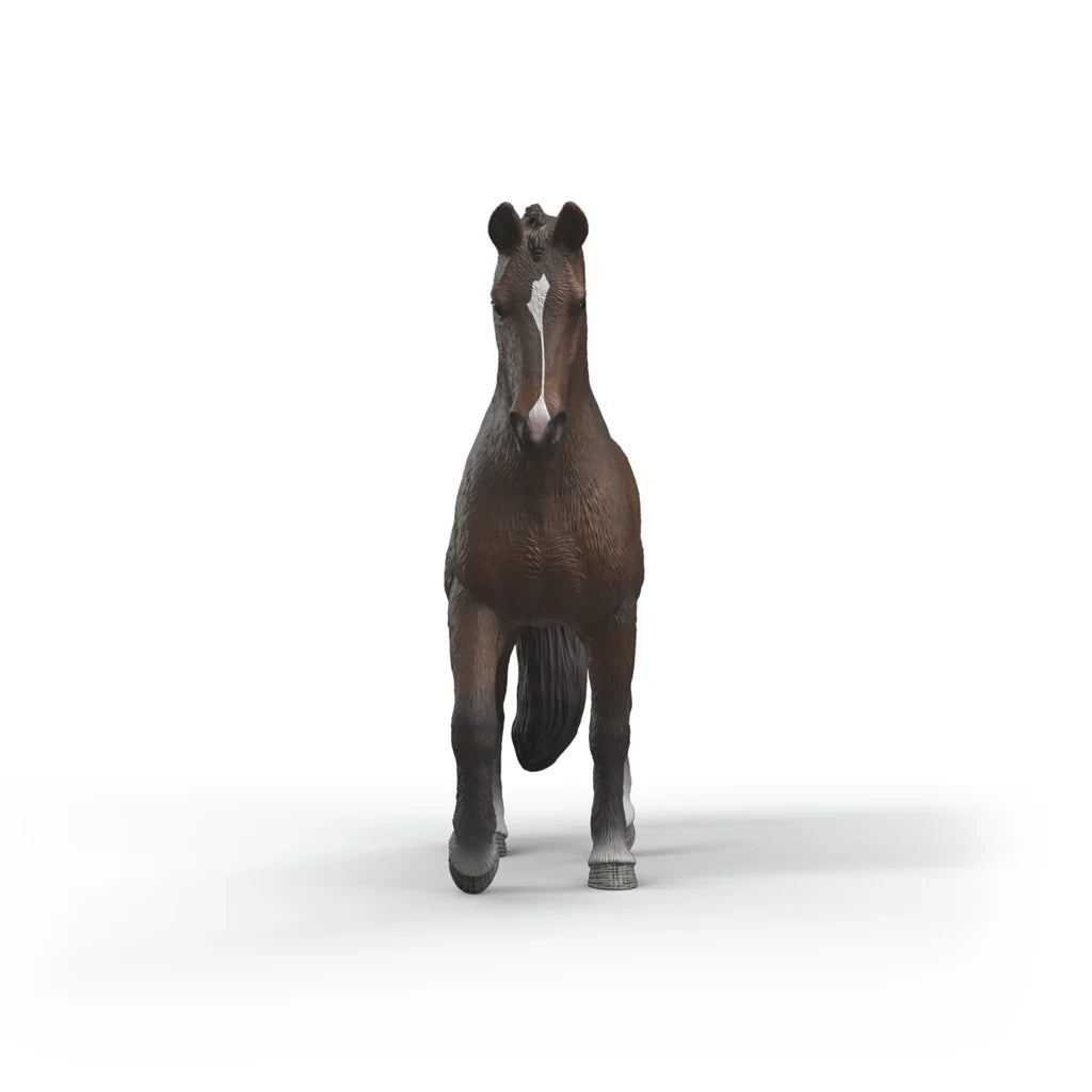 Schleich Dutch Warmblood Gelding figure shown from the front with braided mane
