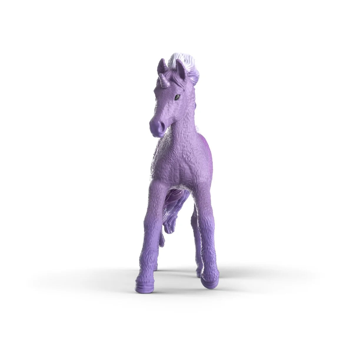 Schleich Galaxy Rainbow Unicorn Foal 70843 front view showing horn and mane