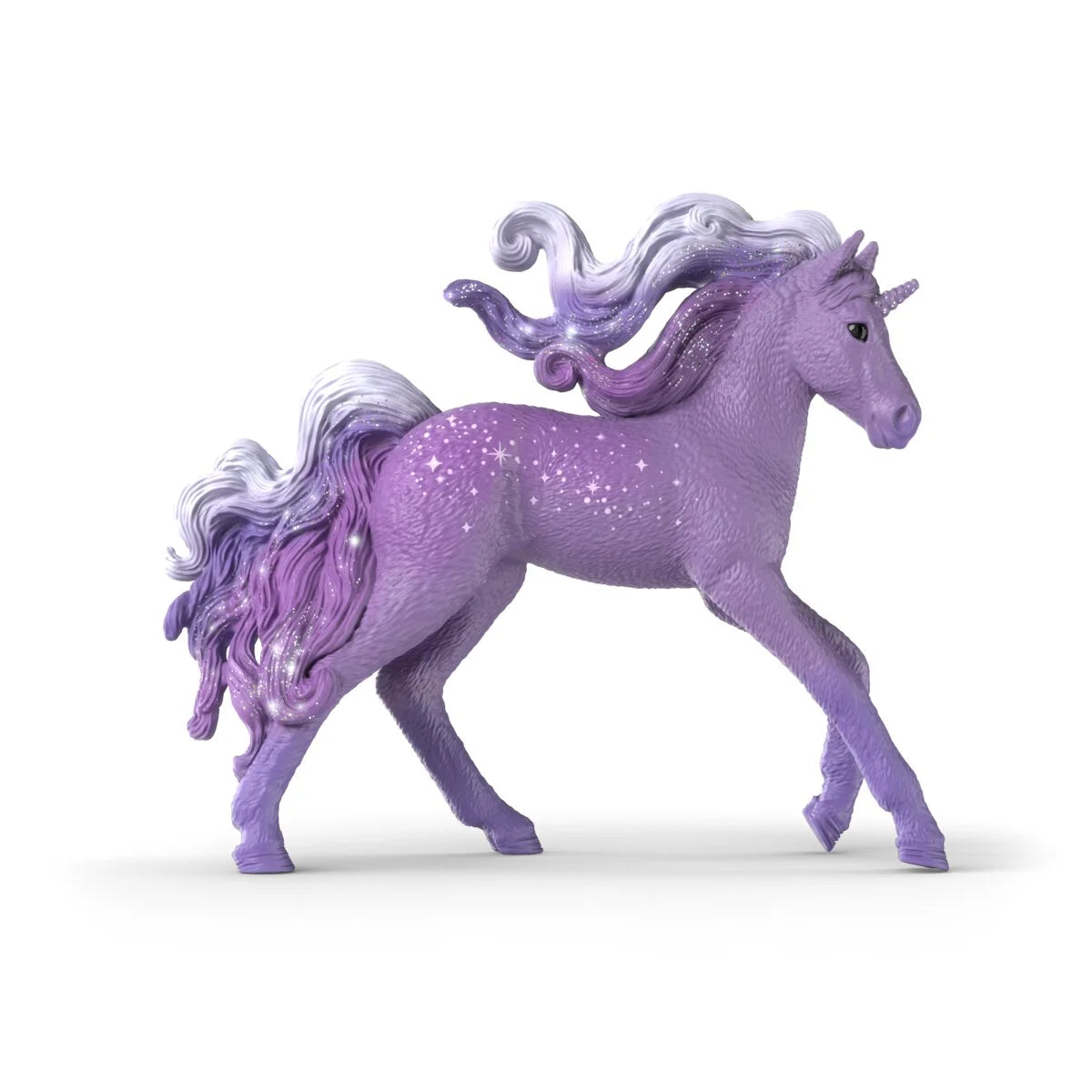 Schleich Galaxy Rainbow Unicorn Foal 70843 right side showing glitter details