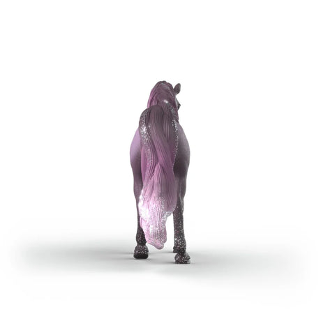 Schleich Galaxy Rainbow Unicorn Mare 70842 rear view showing the long purple tail, mane and star markings