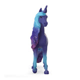 Schleich Galaxy Rainbow Unicorn Stallion 70841 front view showing spiral horn and blue mane