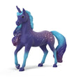 Schleich Galaxy Rainbow Unicorn Stallion 70841 with blue mane and purple galaxy markings