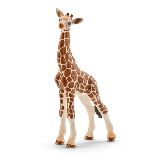 Schleich Giraffe Calf figure with brown patch markings, a long neck, large ears and dark eyes.