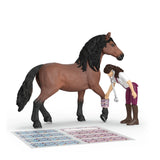 Schleich Happy Horse Hospital 42787 Mrs Kramer treating the Andalusian stallion's leg beside the X ray images