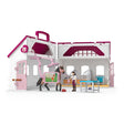 Schleich Happy Horse Hospital 42787 fully open showing the clinic, horse treatment area, stable, Andalusian stallion and Mrs Kramer
