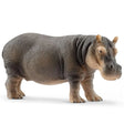 Hand painted Schleich hippopotamus figure standing on a white background with natural body detail.