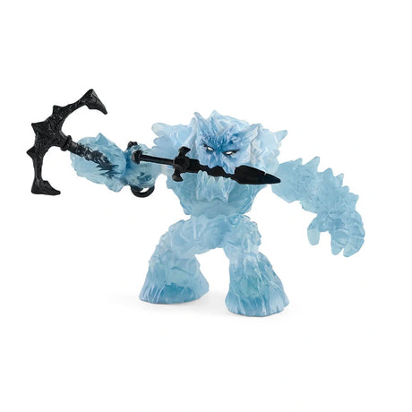 Schleich Ice Giant figure holding a black sword across its mouth and a black anchor in one hand