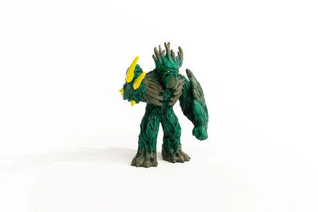 Front three-quarter view of the Schleich Jungle Emperor figure with yellow claws raised beside its face