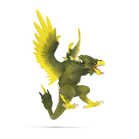 Schleich Jungle Raptor figure in a leaping pose with spread wings, an open mouth and curled tail