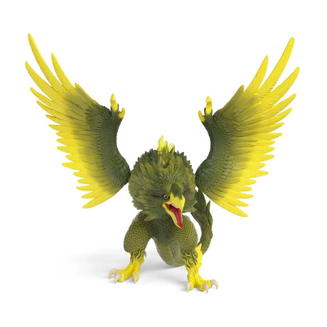 Schleich Jungle Raptor figure standing with wings spread, head lowered and yellow claws visible
