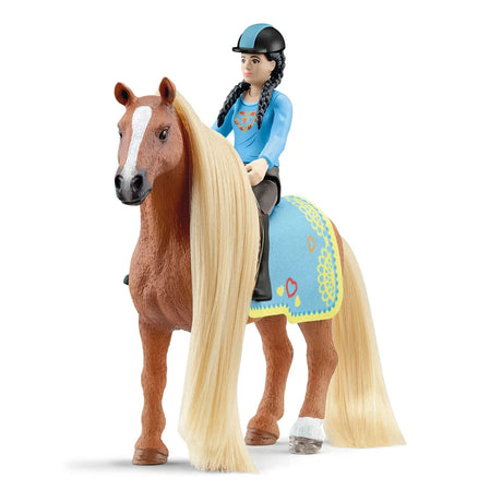 Schleich Kim riding Caramel horse toy with long mane Ireland 42585