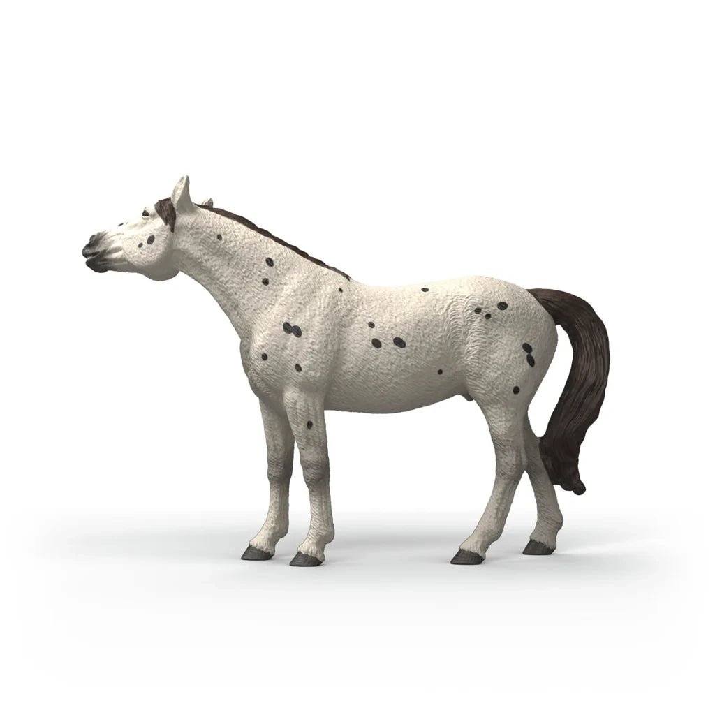 Schleich Knabstrupper Gelding figure with spotted coat shown from the left side
