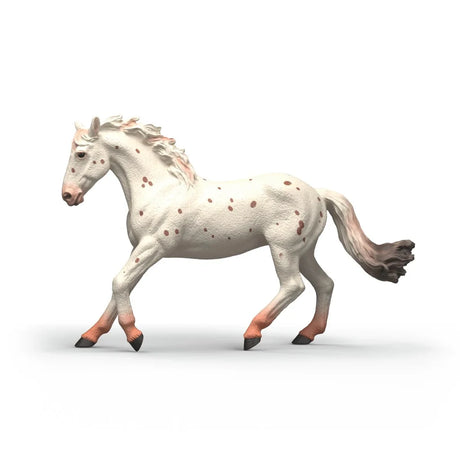 Schleich Knabstrupper Mare figure galloping with white coat and brown spots