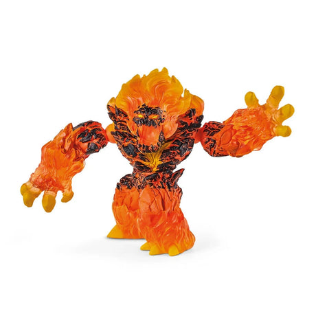 Schleich Lava Smasher figure leaning forward with both arms extended and translucent orange hands