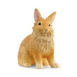 Schleich Lionhead Rabbit figure sitting upright with tall pointed ears, pink inner ears and black eyes