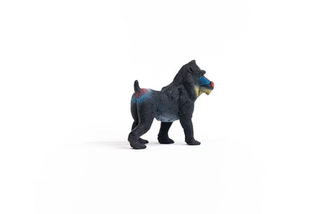 Schleich Mandrill figure with blue cheek markings, a red muzzle, dark fur and blue and red colouring across the hindquarters.
