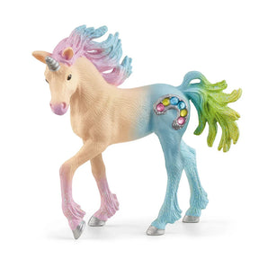 Schleich Marshmallow Unicorn Foal figure with glitter detail on the mane, tail and lower legs