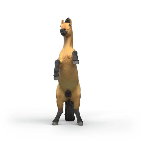 Schleich Mustang Stallion figure shown from the front with raised front legs and black mane
