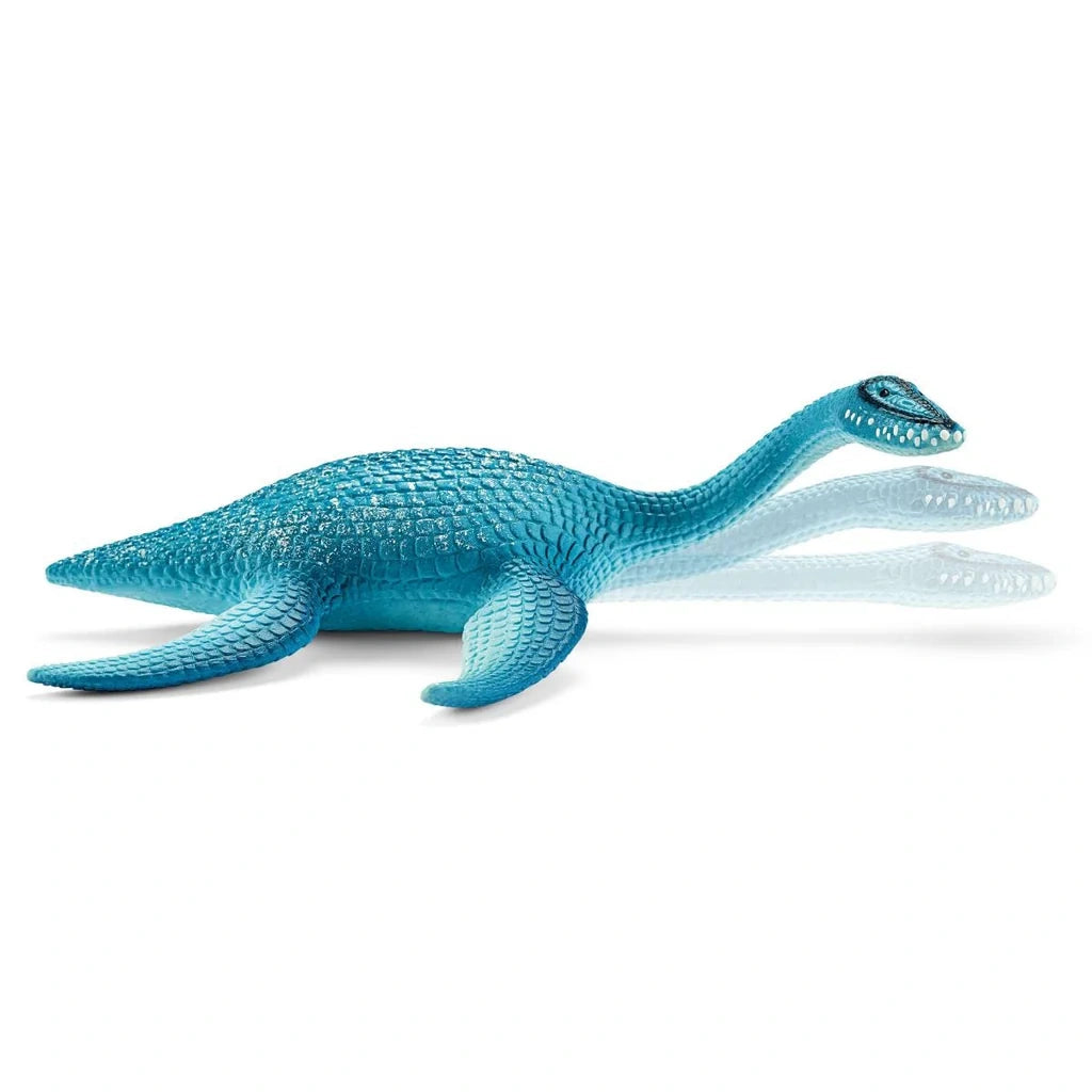 Schleich Plesiosaurus figure in left side view showing its bendable neck raised upward