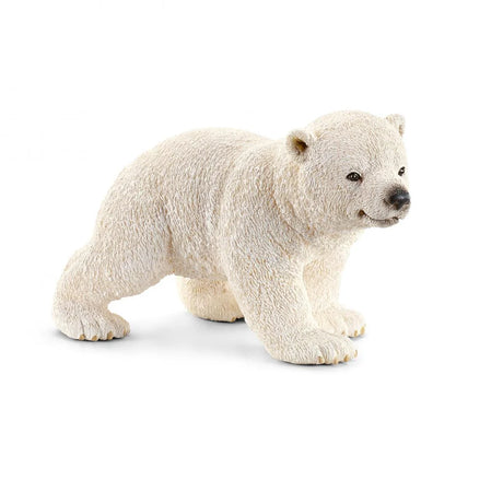 Schleich Polar Bear Cub Walking figure with broad front paws, visible claws and one rear leg extended.
