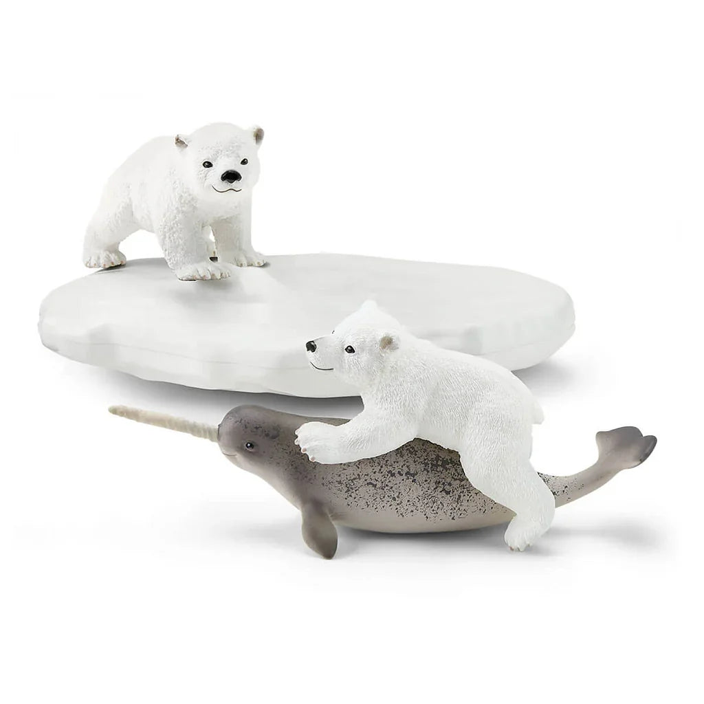 Schleich Polar Playground toy scene with narwhal and bear on ice floe Ireland 42531