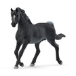 Schleich Rabicano Arabian Stallion figure with a black coat, white forehead marking, flowing mane and raised legs.