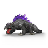 Schleich Shadow Lizard 70840 front view with open red mouth and purple back spikes