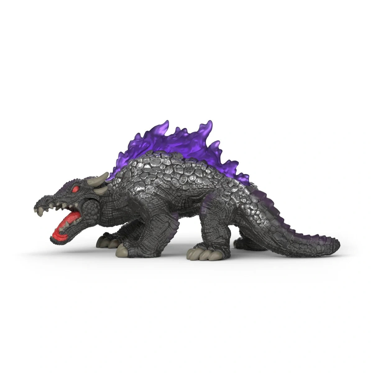 Schleich Shadow Lizard 70840 left side with open jaw and purple back spikes