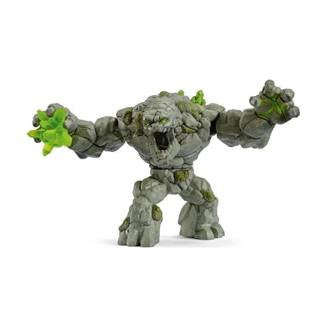 Schleich Stone Monster figure facing forward with arms spread and green crystal details