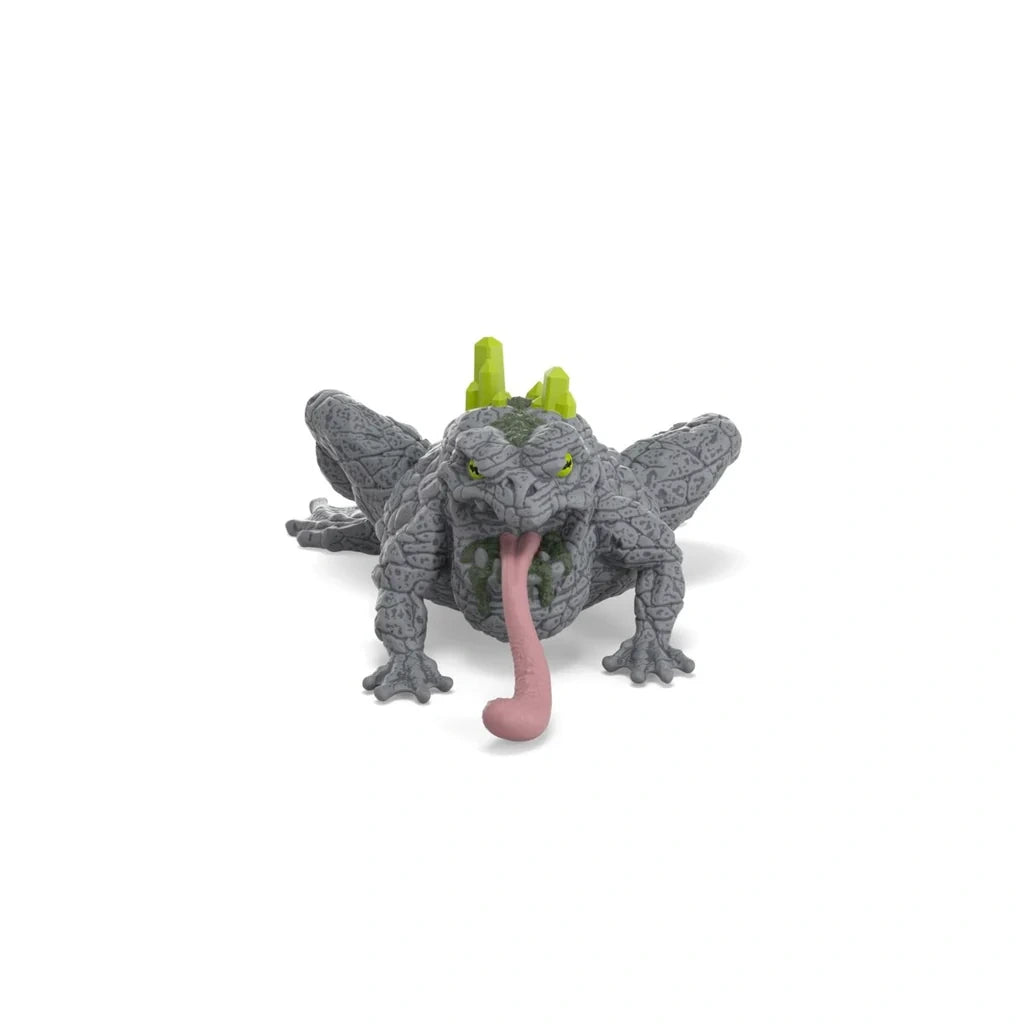 Schleich Stone Toad 70857 front view with long pink tongue