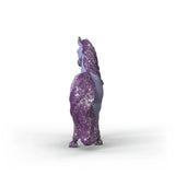 Rear view of the Schleich Unicorn Stallion Orchid figure showing its long dark purple glittered tail and mane