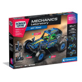 Science Museum Mechanics Laboratory Off Road box showing the assembled blue, green and black vehicle model.