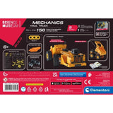 Back of the Science Museum Mechanics Haul Truck box showing two truck models, construction details and app instructions.