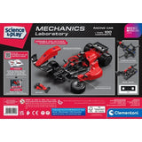 Back of the Science Museum Mechanics Racing Car box showing two red car models and component images.