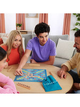 Group playing Scrabble Two Games in One around a table
