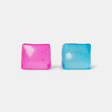 Pink and blue Scrunchems Giant Squishy Sugar Cubes shown side by side